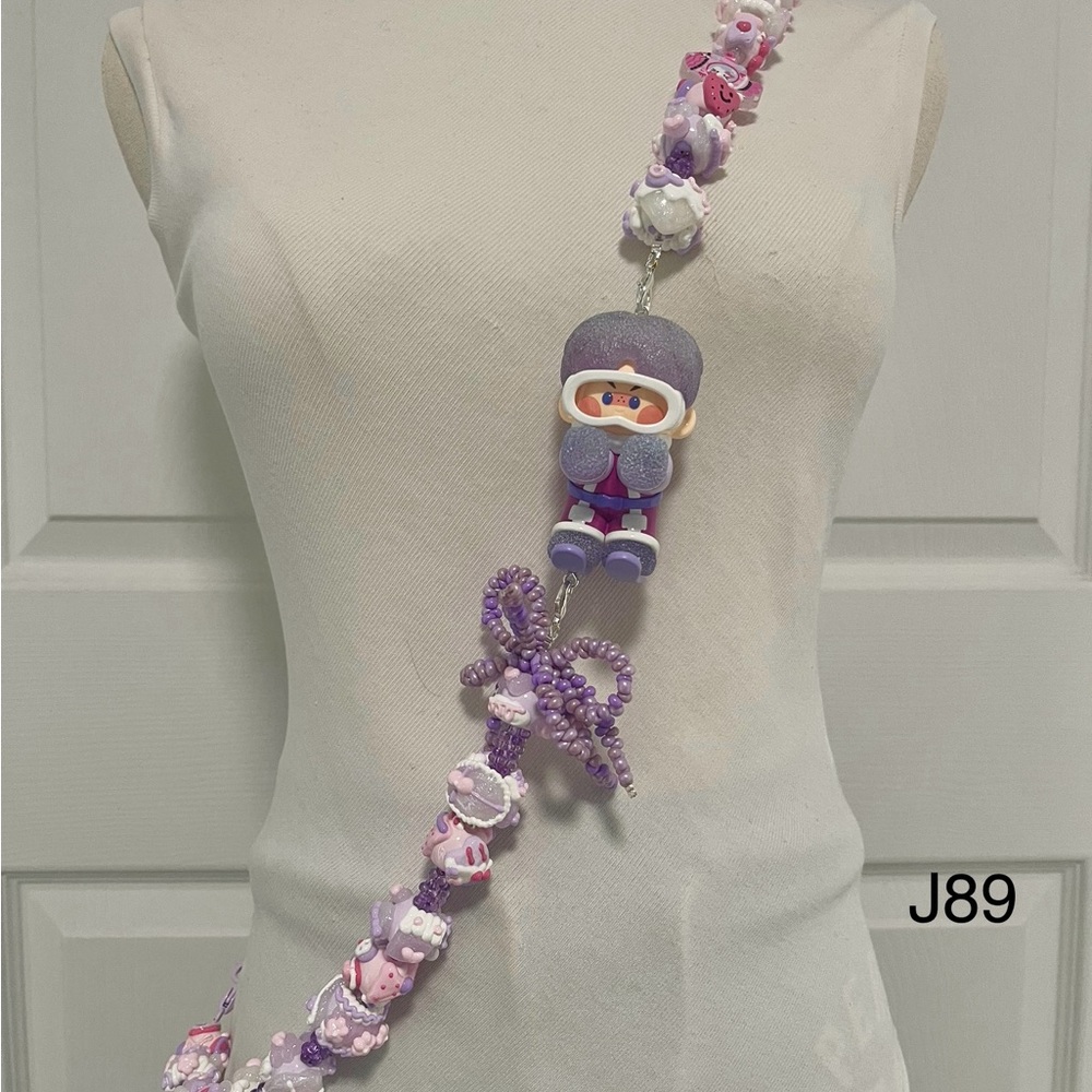 Handmade Crossbody Phone Strap with Figure Toy adjustable for Phone Lanyard,Bag